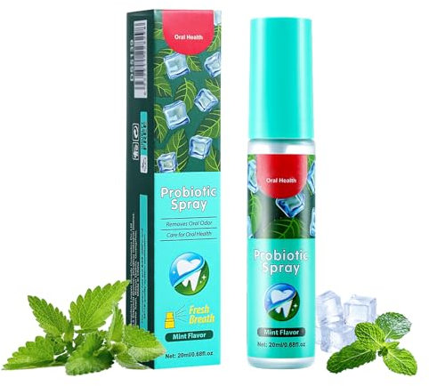 Spray Alito Fresco al Menta, 20ML, Spray Orale per Alito Cattivo, Odore Pulito,Rimozione 'Alitosi, Rinfrescante Per L'Igiene Orale