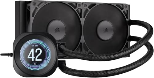 Corsair Nautilus 240 RS LCD Refrigeración líquida de CPU – Pantalla LCD IPS de 2,1, 240mm AIO, Bajo Ruido, Daisy-Chain, Intel LGA 1851/1700, AMD AM5/AM4 – Incluye 2 Ventiladores RS120 – Negro