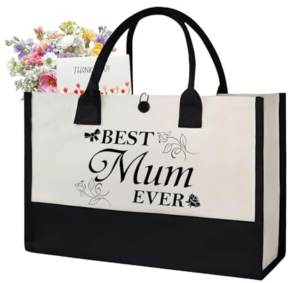 Personalised Canvas Tote Bag for Women Reusable Large Cotton Shopping Bag