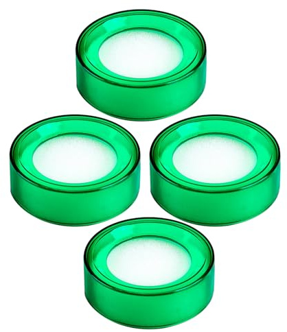 Hemobllo Éponge Humide Ronde en Plastique Vert pour Comptage D'argenté au Bureau, Ensemble de 4 Pièces Multifonction Humidificateur à Doigts pour Documents et Billets
