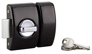THIRARD - Verrou à Bouton Design 5 pour Porte d'Entrée - Cylindre Acier 50 mm - Ø 23 mm - Noir - 3 Clés Plates Crantées - Hauteur 94 mm - Largeur 60 mm