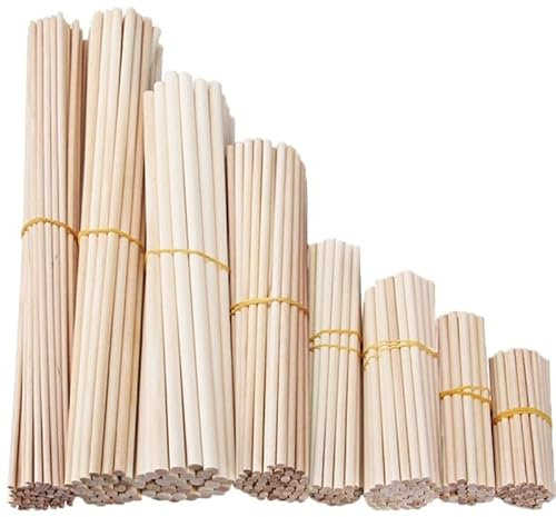 Palo de Madera Redondo for Manualidades, paletas de Hielo y Modelo for Hacer tortas, Espiga Duradera DIY, Modelo de construcción, Herramienta de carpintería, 25 uds. (Color : 5mmx300mm 25pcs)