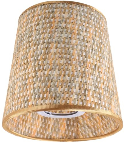 IMIKEYA Lampenschirm für Tischlampe E27 E14 Leinen Lampenschirm Stehlampe Kronleuchter Ersatzschirm gewebt Lampenschirme für Tisch-Nachttischlampe Hängelampe Ø11.5 cm