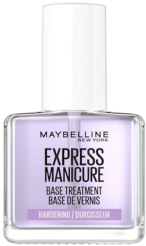 Maybelline New York Nagellack, Transparenter Unterlack, Express Manicure 3-in-1 Strength, Wear & Shine Hardening Base Treatment Nagelhärter, 12 ml