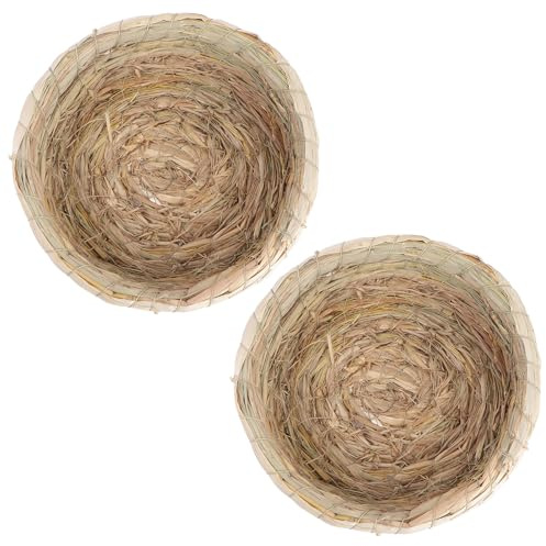 DOITOOL Lot de 2 Nids de Pigeons Domestiques en Paille Naturelle Résistants à la Saleté et à la Déformation Taille Artisanale pour Reproduction et Repos des Pigeons Voyageurs