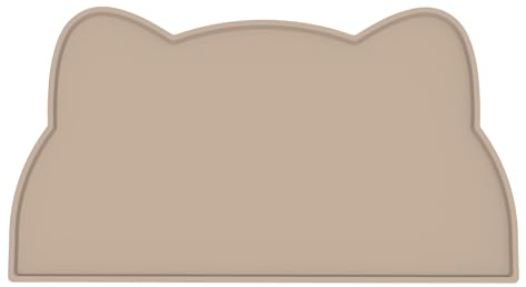 Tapis Gamelle Chat et Chien, Tapis Silicone Bol Antidérapant Tapis de Nourriture pour Animaux Imperméable (Taupe Chaud, 44x25 cm)