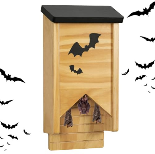 Bat House, Small Weatherproof Bat Houses for Outdoors Single Chamber Durable Pre-Finished Easy to Install Bat Box for Trees Designed to Attract Bats Shelter for Yard Garden Patio