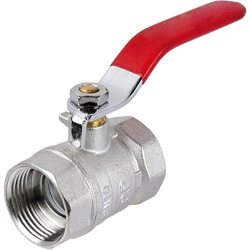 Red Lever Ball Valve Female 1&1/4 BSP Full Bore WRAS