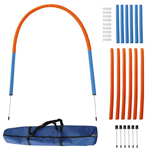 Lemodo Hoopers Set mit 4 Bögen, Agility Set, Steckhürden-Set mit Tasche, Hundesport, Hundetraining