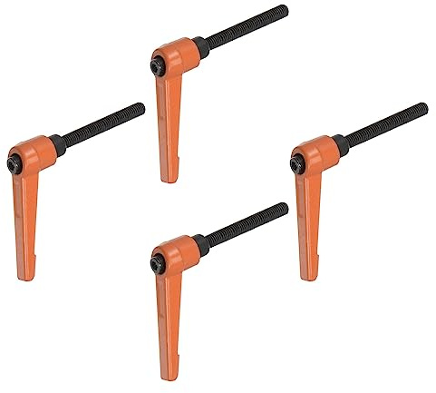 QUARKZMAN 4uds Ajustable Sujeción Palanca Manijas M6 x 50mm Macho Rosca Perno Perillas Giratorio Tornillo Bloqueo Rápida Liberación Trinquete Pulsador Botón Manija, Naranja
