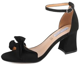 QUEEN HELENA Sandali con Tacco Basso con Cinturino Casual Donna ZM9629 (Nero, Sistema Taglie Calzature EU, Adulto, Donna, Numero, Media, 39)