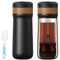 NOTSEK Tragbare French Press Thermo, 12oz Edelstahl French Press Klein, BPA Frei Camping Kaffeemaschine mit Schwamm Reinigungsbürste für Reisen, Camping und Büro
