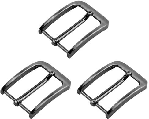 Aisikoo 3 Stück Gürtelschnalle Herren, 40mm Gürtelschnallen, Gürtel Schnalle für Damen, Belt Buckle aus Einer Zinklegierung, Gürtelschnallen Zum Wechseln, Grau