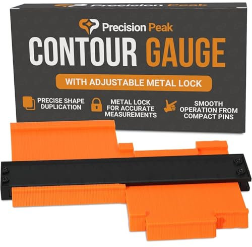 Konturenlehre mit Verriegelung – Formkopierer und präzises Anreißwerkzeug für Fliesen, Tischler, Parkett, Holz und Böden – Multifunktions-Schablone abschließbar zum Duplizieren und Schneiden