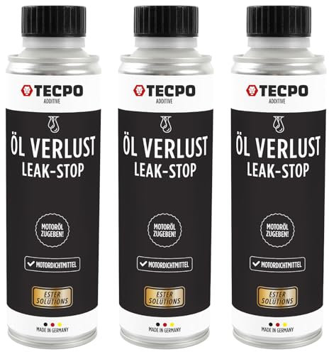 TECPO 3x Ölverlust Stop Ester 300 ml Motordichtmittel Motor-Öl Leak Stop Ölverlust