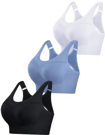Litherday Bygellös Dam Sport-BH utan bygel Push Up High Impact Vadderad Stöttålig Fitness Top för Träning Yoga Löpning Jogging S-XXL