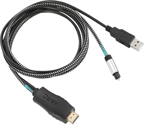 UNSTINCER HDMI eARC ARC to Optical Audio Converter, Cable 110 cm / 43 in, HDMI Extractor Converter Adapter for TV to Speaker, Home Cinema Soundbar, USB Powered 192 kHz 24 Bit Dolby DTS 5.1 PCM 2.0