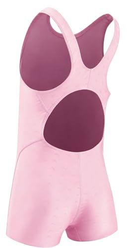 Xumplo Girls Swimming Costume Tween Girl One Piece Swimsuit Kids Pink Swimwear Legsuit Young Girl Sleeveless Beachwear Bathing Suit 10-12 Years