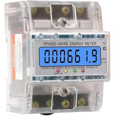 Display Digitale LCD 100A Con Misuratore Di Potenza Retroilluminato In Contatori Energia Contatore Elettrico Intelligente Kwh Trifase DTS6619 Facile Da Usare E Sicuro(Transparent Shell)