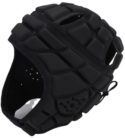 Oreilet Casco Football, Casco Morbido e Traspirante in Spugna EVA per Adulti Bambini, Copricapo Imbottito da Rugby per Sport Calcio, Mischia, Lacrosse (BLACK)