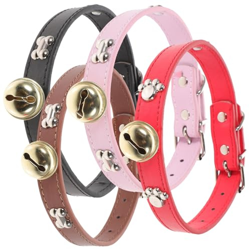 UTHCLO 4 Collari Regolabili per Pecore e Mucche con Campanelli, Collari di Sicurezza per Bestiame con Mini Campana, Accessori per Allevamento di Capre e Cavalli, Taglia Regolabile,