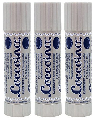 Coccoina Klebestift Sparpack Mit Mandelduft - Ohne Lösungsmittel, Groß (3 x 40 g) - Für Schnelles Arbeiten Auf Größeren Flächen