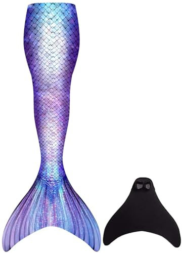 FOLOEO Meerjungfrauenflosse Mädchen mit Meerjungfrau Flosse, Mehrfarbig