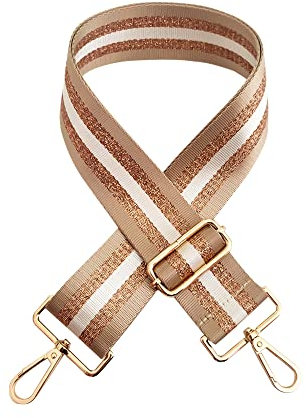 Taschengurt Breit Gold Verstellbarer Schulterriemen für Taschen(Breite:5cm),AKONE Taschengurt mit Metallhaken für Alle Schultertasche DIY Zubehör Tragetaschen und Reisetasche Laptoptasche (Khaki)