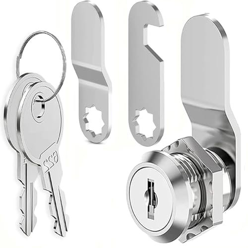 Litensh Cerradura de Seguridad de Metal con Llaves, 20mm Cerradura Buzon, Cerradura Taquilla Vestuario, Cerradura de Palanca Cerradura de Levas para Puerta de Armario Buzón Archivos