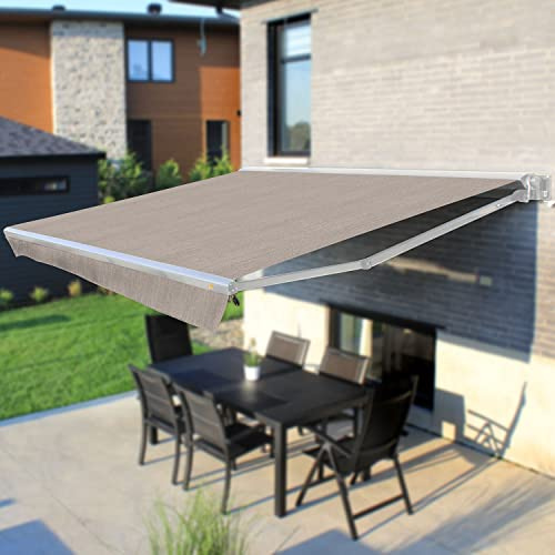 Multiple Awnings - Motorized Awning | Retractable Sun Shade with White Casing | Includes Remote Control & Wind Sensor | Brasilia Europa Collection | 10' W x 8' L - Rain