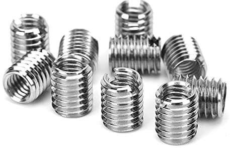 BORDSTRACT 10 stycken gänginsats reduceringsmuttrar, M6 x 1 M8 x 1 10 mm rostfritt stål reparation insatsmuttrar gängmutter konverteringssats