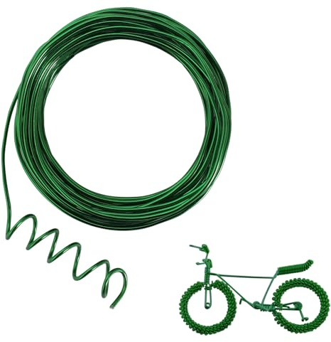 Chudeng 15.5 mètres de fil d'aluminium Vert pour l'artisanat, épaisseur 1mm, fil de sculpture, fil d'armature pour la sculpture, fil métallique pliable pour la fabrication de poupées et de squelettes