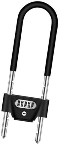 Heavy Duty Bügelschloss, 4-stelliges Zahlenschloss mit Bügel, wasserdicht, kein Schlüssel, Fahrradbügelschloss für Zuhause, Schule, Reisen (4-stelliges Zahlenschloss + Schlüssel)