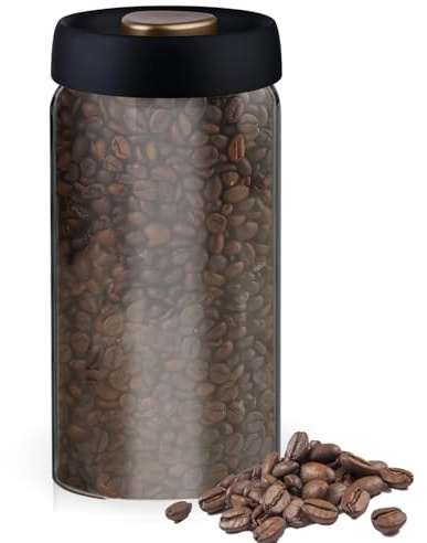 Lata de café hermética, recipiente de granos de café de 1,8 L, tarros de almacenamiento con tapa, herméticos, lata de café al vacío, recipiente para café al vacío, contenedor de almacenamiento de