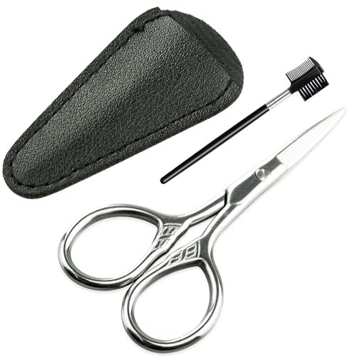 Forbici per barba, baffi, forbici per la cura dell'acciaio inox, forbici per la cura degli uomini, baffi, forbici per cuticole per sopracciglia, ciglia, naso, capelli