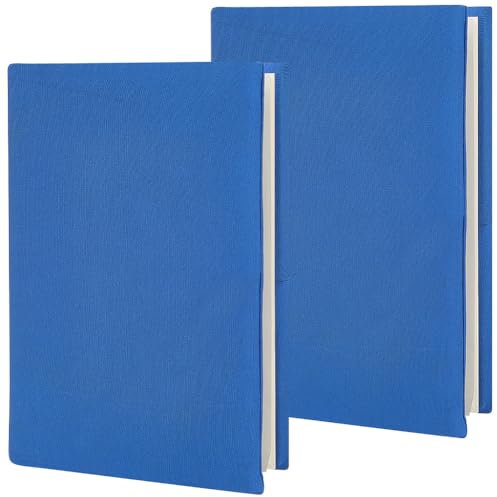 craspire 2Pcs Blaue Buchabdeckungen elastische Buchabdeckung 7 x 13 Zoll Dehnbare Wrap Sleeve bis zu 7 x 9 Zoll Rechteck Stoff Wiederverwendbare schützende Notebook-Hüllen für Hardcover Bücher