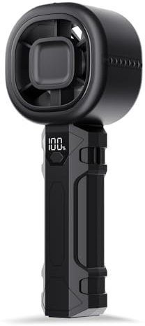 Kukiwhy Handventilator Tragbarer Mini Ventilator mit Digitalanzeige Klein USB Ventilator Akku Aufladbar Wiederaufladbar Hand Ventilatoren Für Reisen Büro Zuhause Draußen Geschenke für Frauen Männer