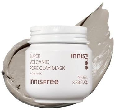 INNISFREE Super Volcanic Pore Clay Mask, Deep Cleansing Korean Face Mask for Oily Skin & Pores, for pore cleaning, volcanic clusters, AHA, 100ml