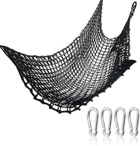 Heavy-Duty Climbing Net - Kids Playground Rope Net, Outdoor Indoor Mesh | Climbing Wall Structure With 4 Secure Hooks, Anti-Fall Safety Mesh For Backyard Jungle Gym, Tree House Play