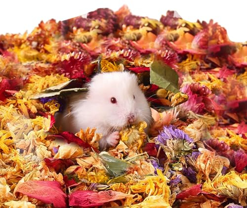 jamgeery Lecho para Mascotas,100g Papel De Flores Secas para Animales Pequeños,Absorción de Humedad Alfombrilla Relajante Control Olores | para Jaula Interior de Hurón