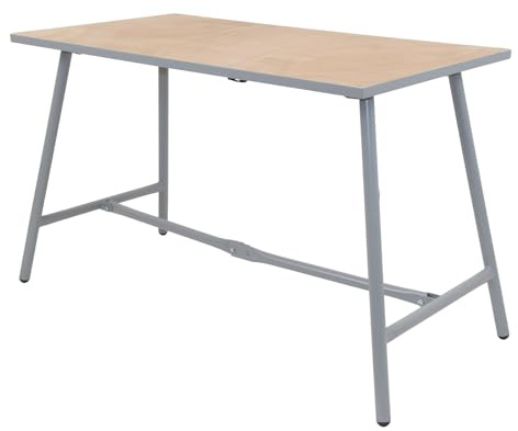 TRUTZHOLM Werkbank 114 x 60 x 84 cm klappbar Werktisch bis 150 kg Tragkraft Stahl Grau mit Sperrholzplatte