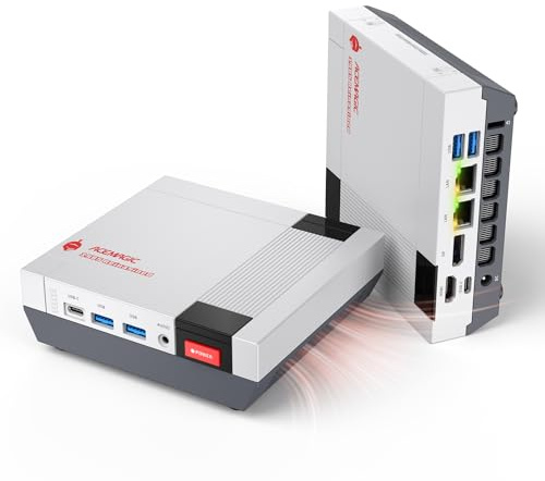 ACEMAGIC Retro X5 Mini Gaming PC, AMD Ryzen AI 9 HX 370 (65W TDP), 32GB DDR5 1TB NVMe SSD, Radeon 890M, AI NPU, USB4, WiFi 7, Bluetooth 5.4, Dual 2.5G LAN, Quad 4K Display, Retro-Design für Profis