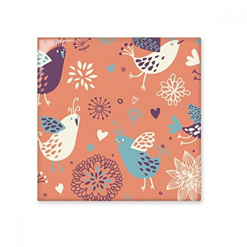 DIYthinker Orange Flower Plant Paint Glossy Ceramic Tile Bathroom Kitchen Wall Stone Decoration Craft Gift