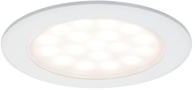 Paulmann 99921 LED möbelbelysning infälld belysning rund inkl. 2x2,5 W skåplampa vit matt skåplampa aluminium, plast köksbelysning 3000 K