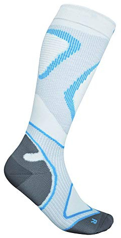 BAUERFEIND Laufsocken Run Performance Compression Socks, 1 Paar Sportsocken (38-40 / M, Blau-Weiß)