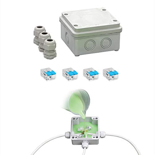 Arnocanali GL-BOX100 Kit caoutchouc bi-composant isolant et scellant avec boîte de dérivation et presse-étoupes, multicolroe