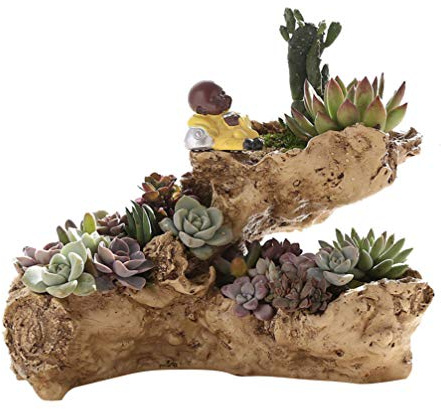 Treibholz-Ornament Baumwurzeldekoration Blumentopf Aus Treibholz Treibholz-skulptur Skulpturenhalter Sukkulentöpfe Aus Harz Astetische Raumdekoration Tischdeko Kaktus Pflanze
