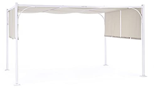Gazebo Pergola 4x3 m Panama con struttura in acciaio Bianco opaco - Acciaio