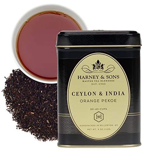 Harney & Sons Ceylon & India Tea| 4oz Tin, Loose Leaf Tea, also known as Orange Pekoe