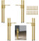 KMERCE Design Möbelfüße Metall Gold, 4pcs Schrankfüsse 18cm, Kommodenfüße, Sofa füße, Füße für möbel, Tischbeine für Couchtisch, TV-Schrank, Bettfuß, Mit Schrauben+Anti-Rutsch Stummschaltbasis